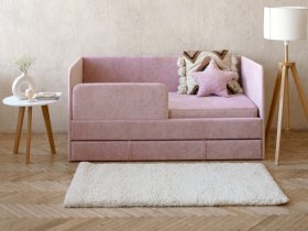 Диван-кровать Happy (розовый) в Железнодорожном - zheleznodorozhnyj.mebel-nsk.ru | фото