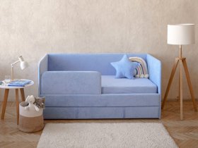 Диван-кровать Happy (васильковый) в Железнодорожном - zheleznodorozhnyj.mebel-nsk.ru | фото
