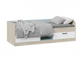 Кровать комбинированная «Оливер» Тип 1 401.003.000 (дуб крафт серый/белый/серо-голубой) в Железнодорожном - zheleznodorozhnyj.mebel-nsk.ru | фото