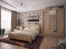 Модульная спальня Виктория-1 (дуб сонома) в Железнодорожном - zheleznodorozhnyj.mebel-nsk.ru | фото