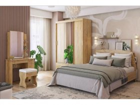 Модульная спальня Виктория-1 (дуб крафт золотой) в Железнодорожном - zheleznodorozhnyj.mebel-nsk.ru | фото