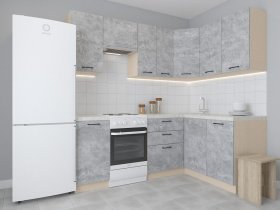 Модульная угловая кухня 1,4м*2,1м Лада (цемент) в Железнодорожном - zheleznodorozhnyj.mebel-nsk.ru | фото