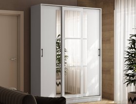 Шкаф-купе 1,6м «Стиль-2» (белый) в Железнодорожном - zheleznodorozhnyj.mebel-nsk.ru | фото