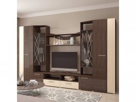 Стенка Гамма (дуб венге/дуб молочный) в Железнодорожном - zheleznodorozhnyj.mebel-nsk.ru | фото