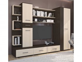 Стенка Верона (дуб венге/дуб молочный) в Железнодорожном - zheleznodorozhnyj.mebel-nsk.ru | фото