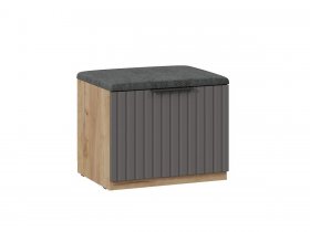 Тумба для обуви «Хилтон» - Исп.2.1 - 303.005.000 (дуб крафт золотой/графит матовый) в Железнодорожном - zheleznodorozhnyj.mebel-nsk.ru | фото